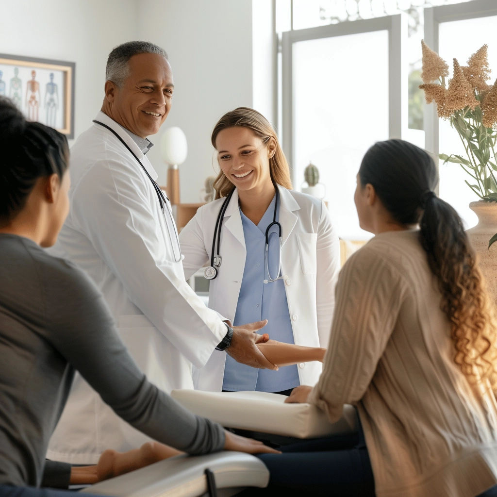 Chiropractor with patients in Rural Hill, TN