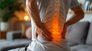 A person experiencing back pain