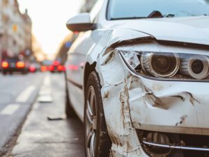 A BMW after an auto accident