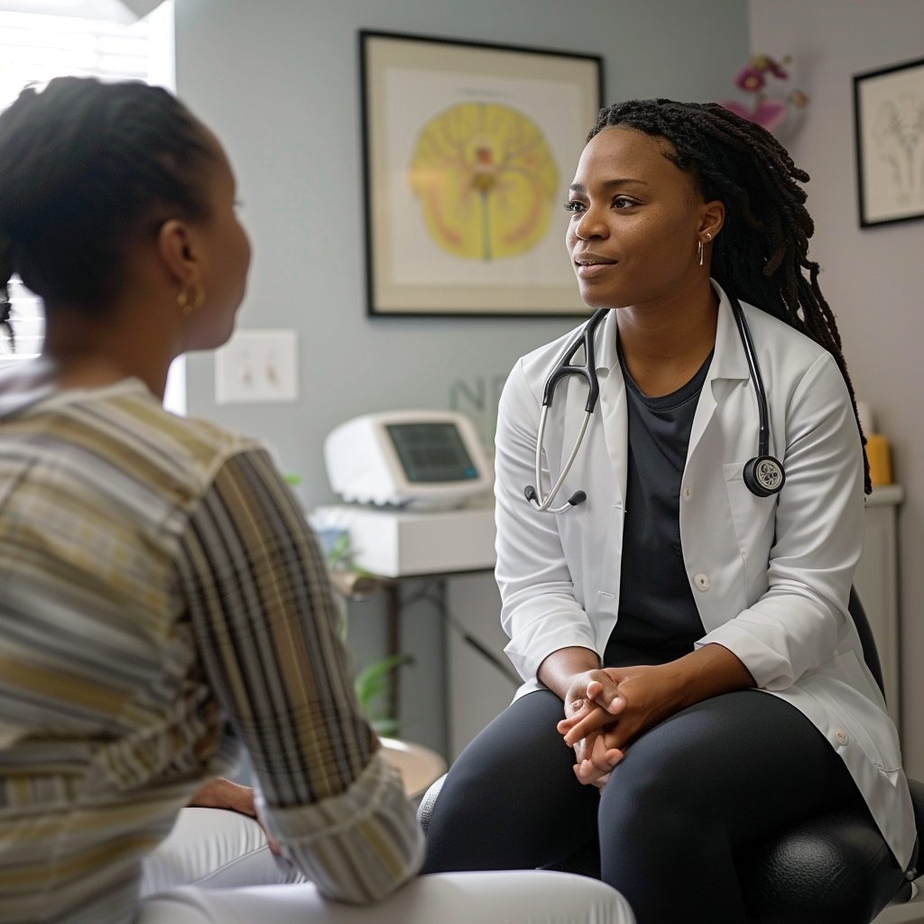 A Nashville chiropractor giving a car accident victim a free consultation