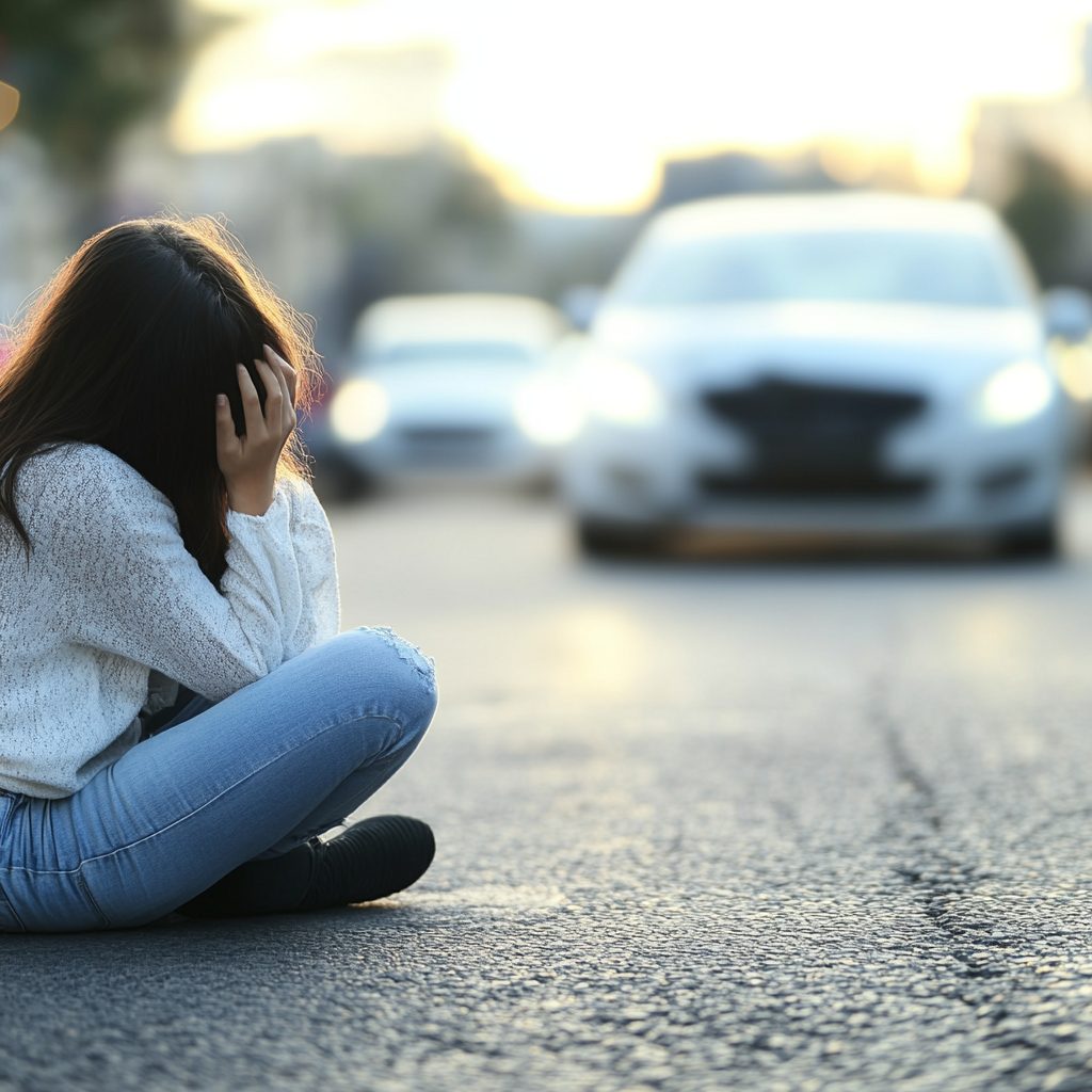 A woman suffering after a car accident in Nashville
